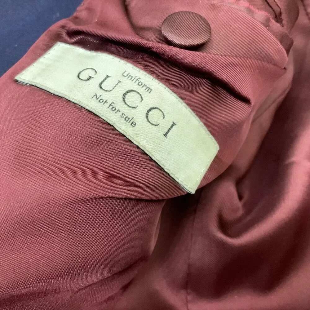 Gucci Uniform Blazer Navy Wool Mohair EU 48 US 38 Replacement parts only flaws*